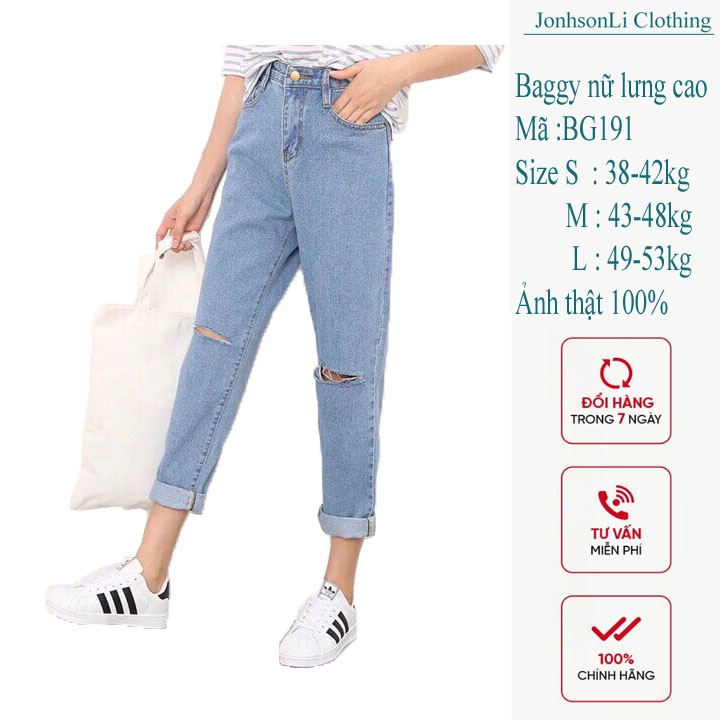 Quần baggy jean nữ lưng cao,phối túi nắp thời trang, có nhiều màu , LB1990 JL JohnsonLi