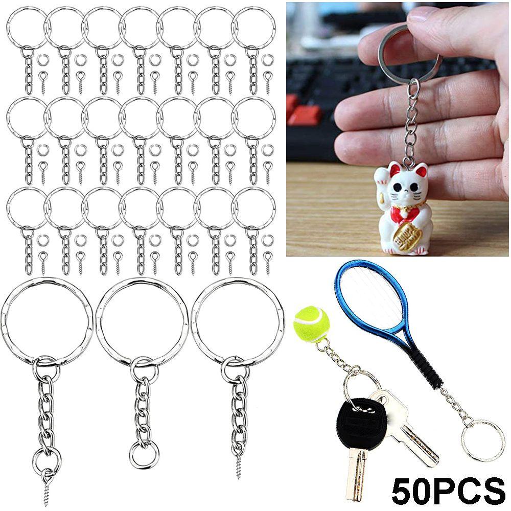 Bộ 50 Móc Khóa Kèm Ốc Vít Chuyên Dụng Làm Đồ Thủ Công DIY