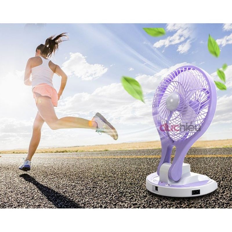 [SIÊU RẺ] QUẠT GẤP TÍCH ĐIỆN MINI FAN JR-5580 CÓ THỂ SẠC HOẶC SỬ DỤNG ĐIỆN TRỰC TIẾP, CÓ ĐÈN SIÊU SÁNG-MÀU NGẪU NHIÊN