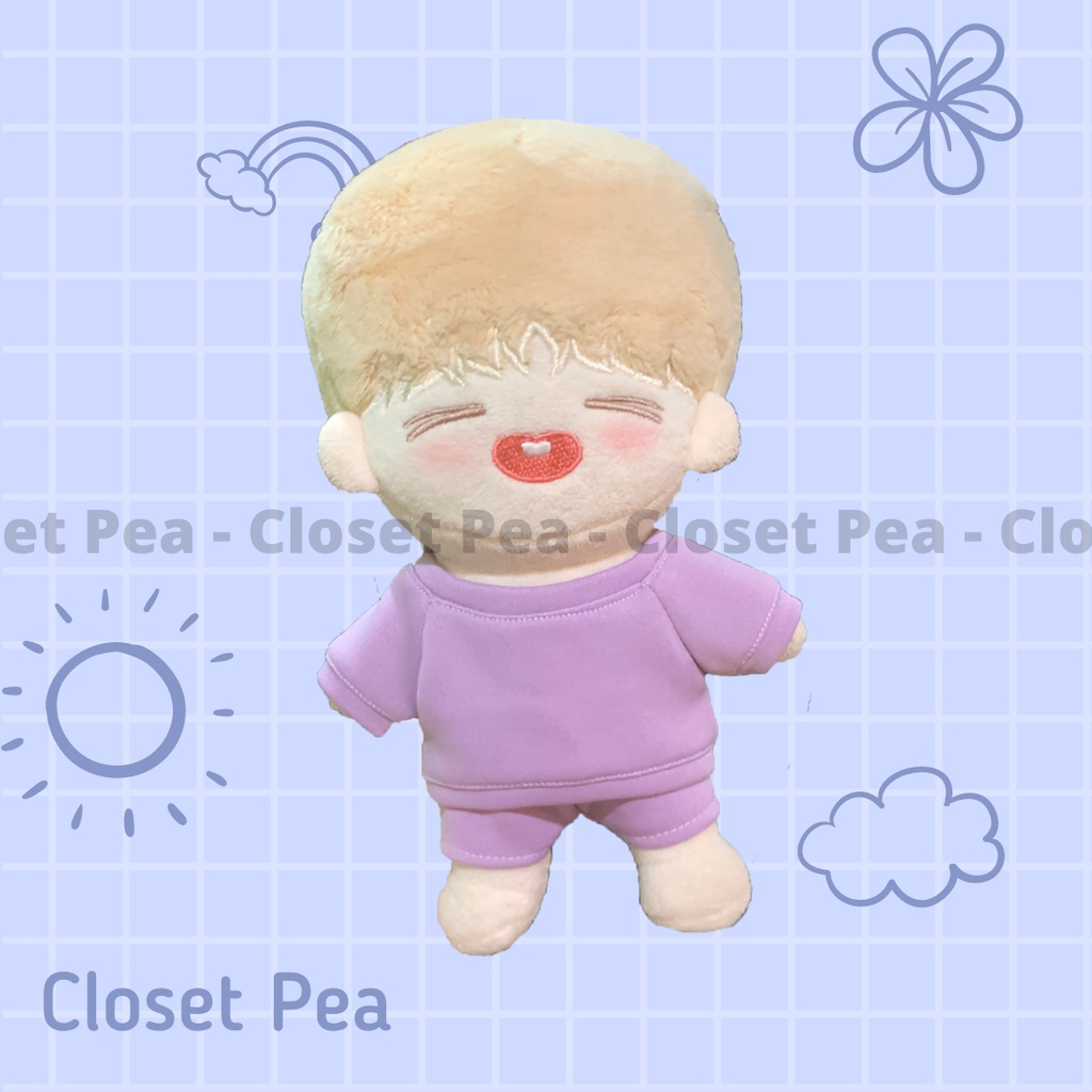 Bộ sweater áo và quần màu tím pastel cho doll 15cm 20cm