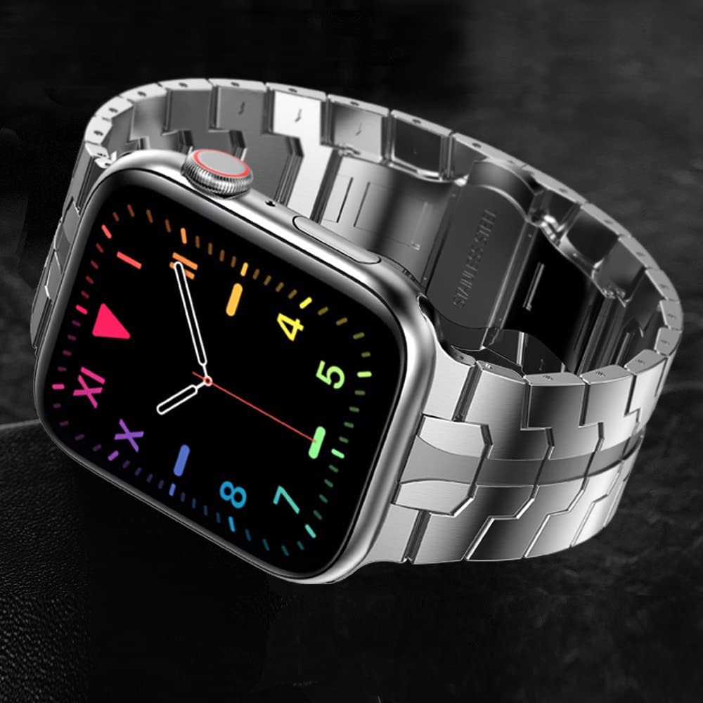 Dây Đeo Bằng Thép Không Gỉ Nâng Cấp Cho iWatch Series 7 6 54 32 1 45 / 44 / 42mm 41 / 40 / 38mm