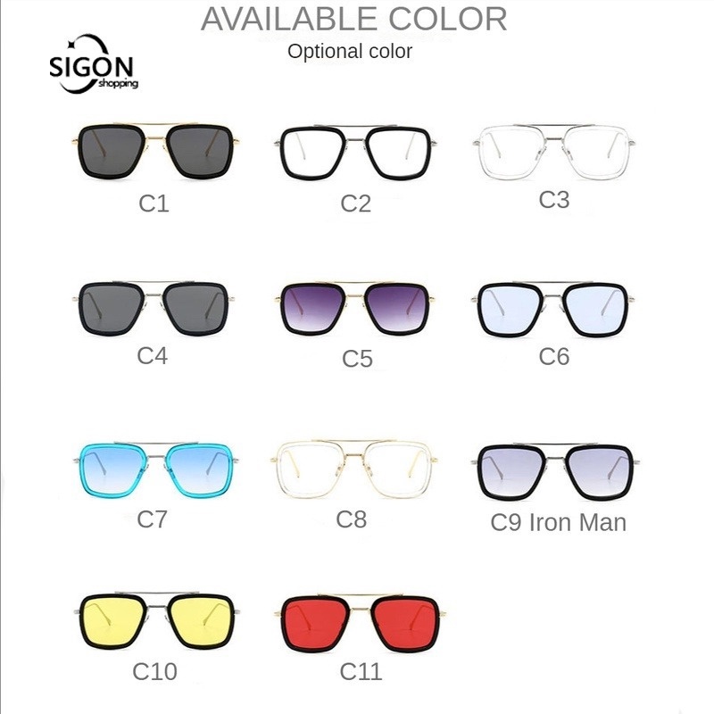 Tony Stark người Sắt Kính Mát Gọng Sắt Chống Nắng Phong Cách Cổ Điển Cho Nam Sử Dụng Hàng Ngày