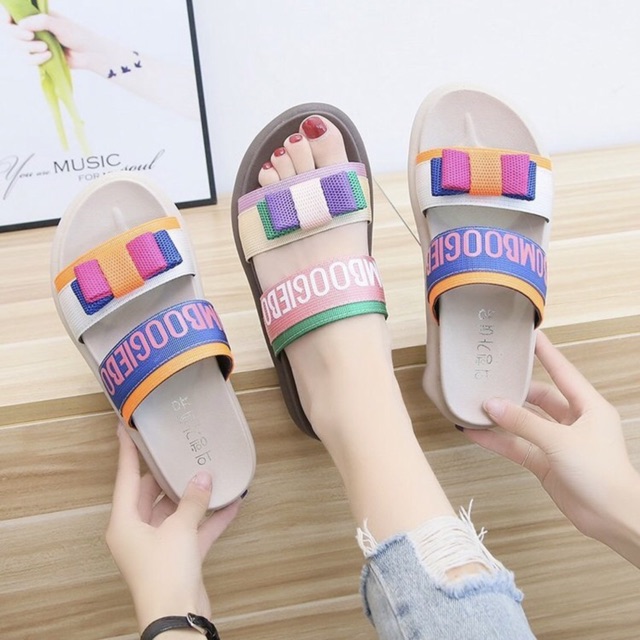 Dép Nữ thời trang Ôm Chân siêu Êm 2 quai nơ chữ