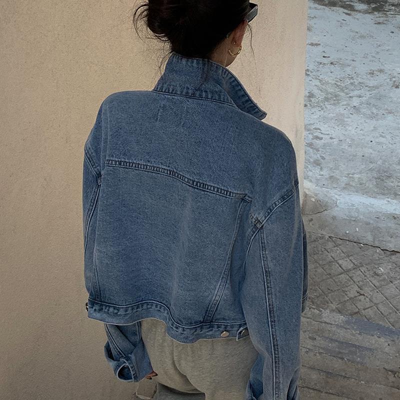 Áo khoác denim tay dài dáng rộng thiết kế mới thời trang xuân thu 2021 dành cho nữ | BigBuy360 - bigbuy360.vn