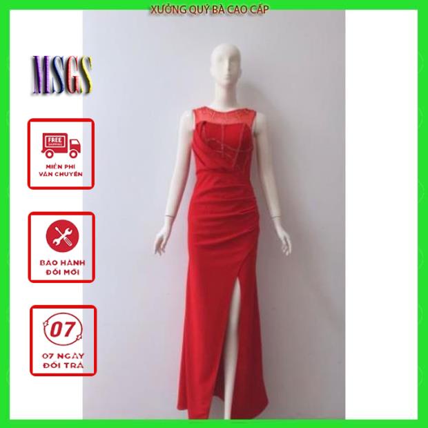 SHOP DẠ HỘI Dạ hội xẻ tà xếp ly kèm ảnh thật tặng hoa tai thời trang xinh xắn
