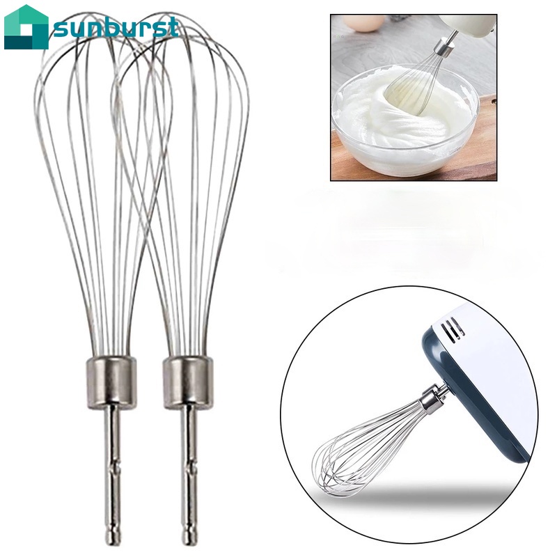 Set 2 Dụng Cụ Đánh Trứng Cầm Tay Bằng Thép Không Gỉ 12 Dây