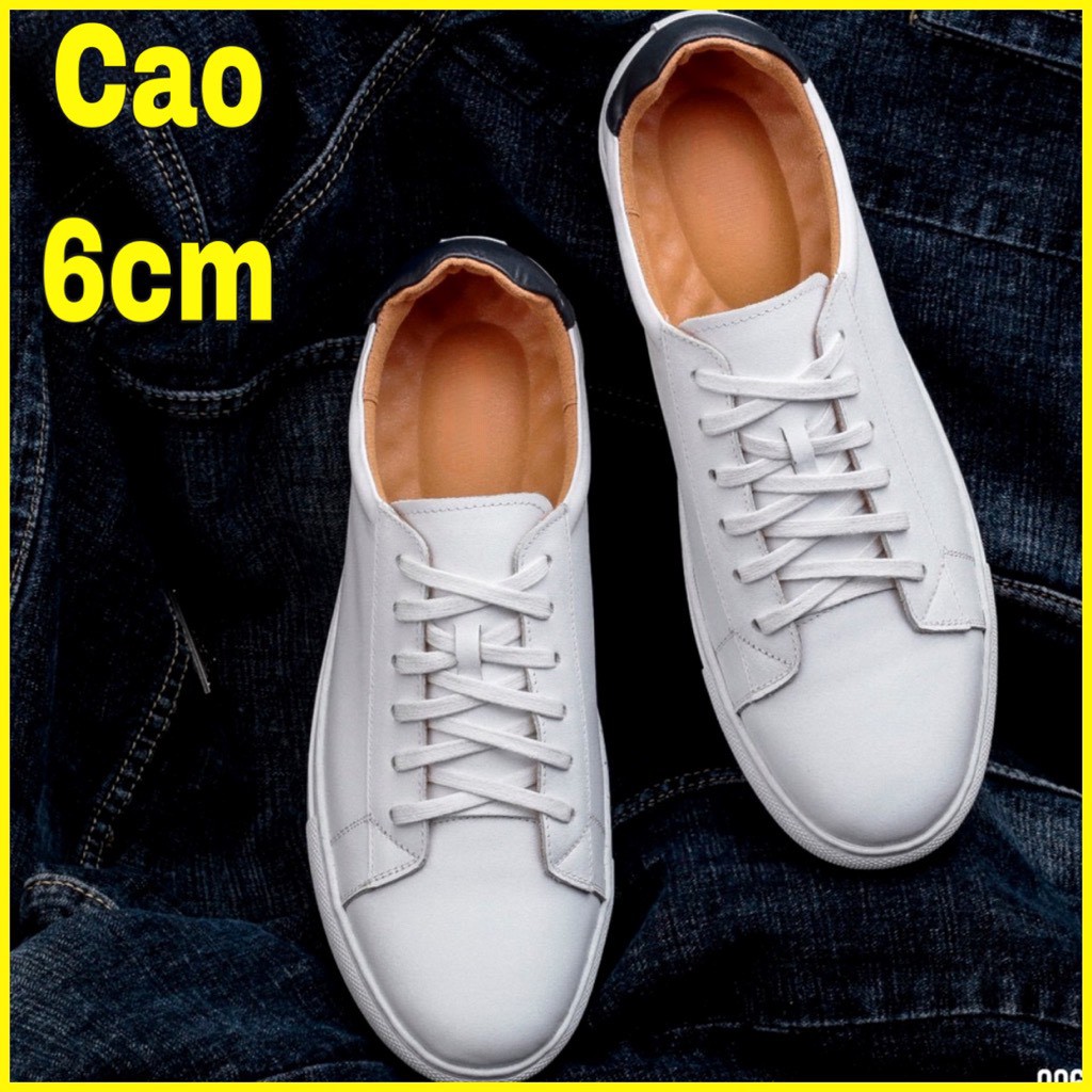 Giày Thể Thao Nam Da Bò Tăng Chiều Cao 6cm - Phong Cách Trẻ Trung Trung Năng Động Gn06