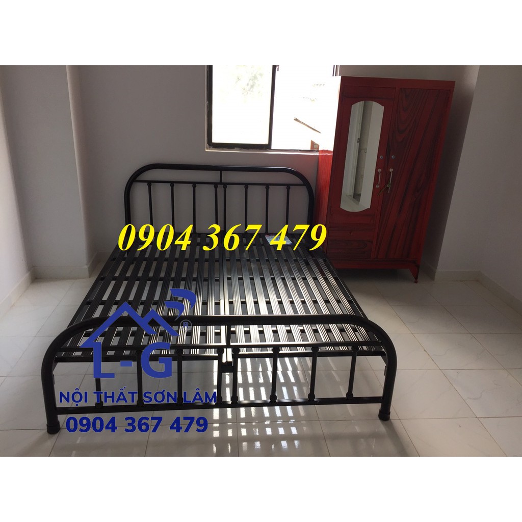 Giường ngủ bằng sắt giá rẻ - giường bi đen 1m4