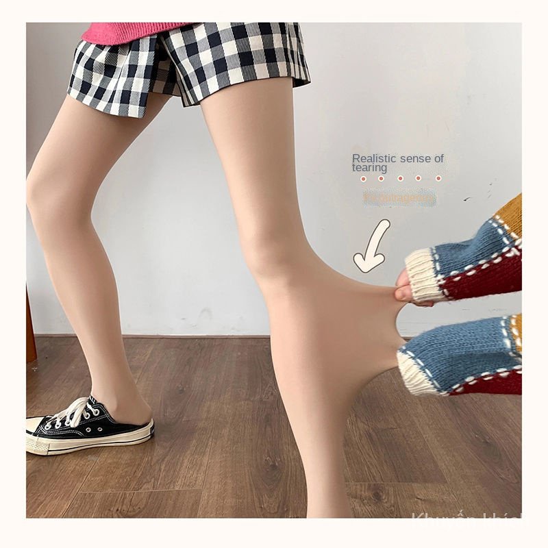 Quần tất legging lông cừu dày màu da nude siêu tự nhiên mặc bên ngoài thời trang xuân thu dành cho nữ