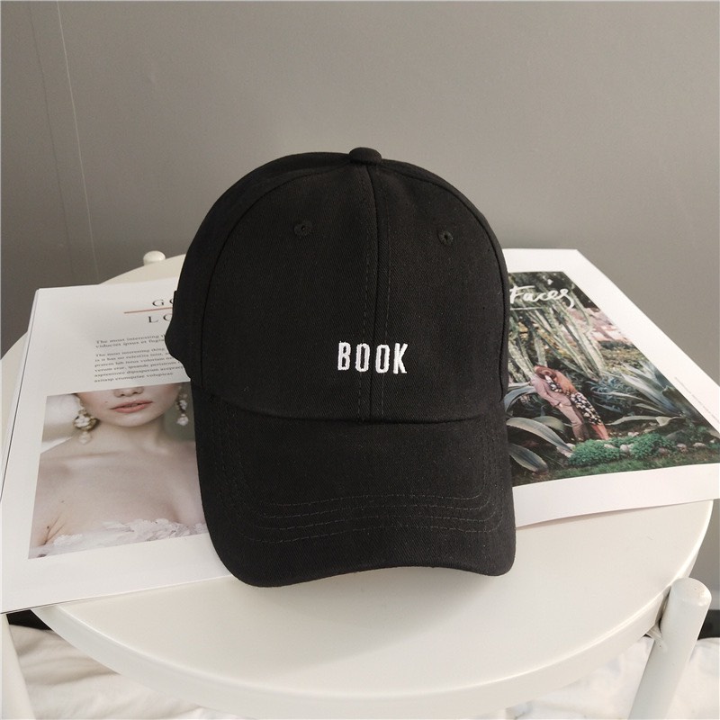 Mũ lưỡi trai thêu chữ Book Nón kết nhiều màu phong cách Ulzzang form unisex nam nữ
