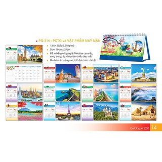 Combo 5 cuốn Lich để bàn 2020