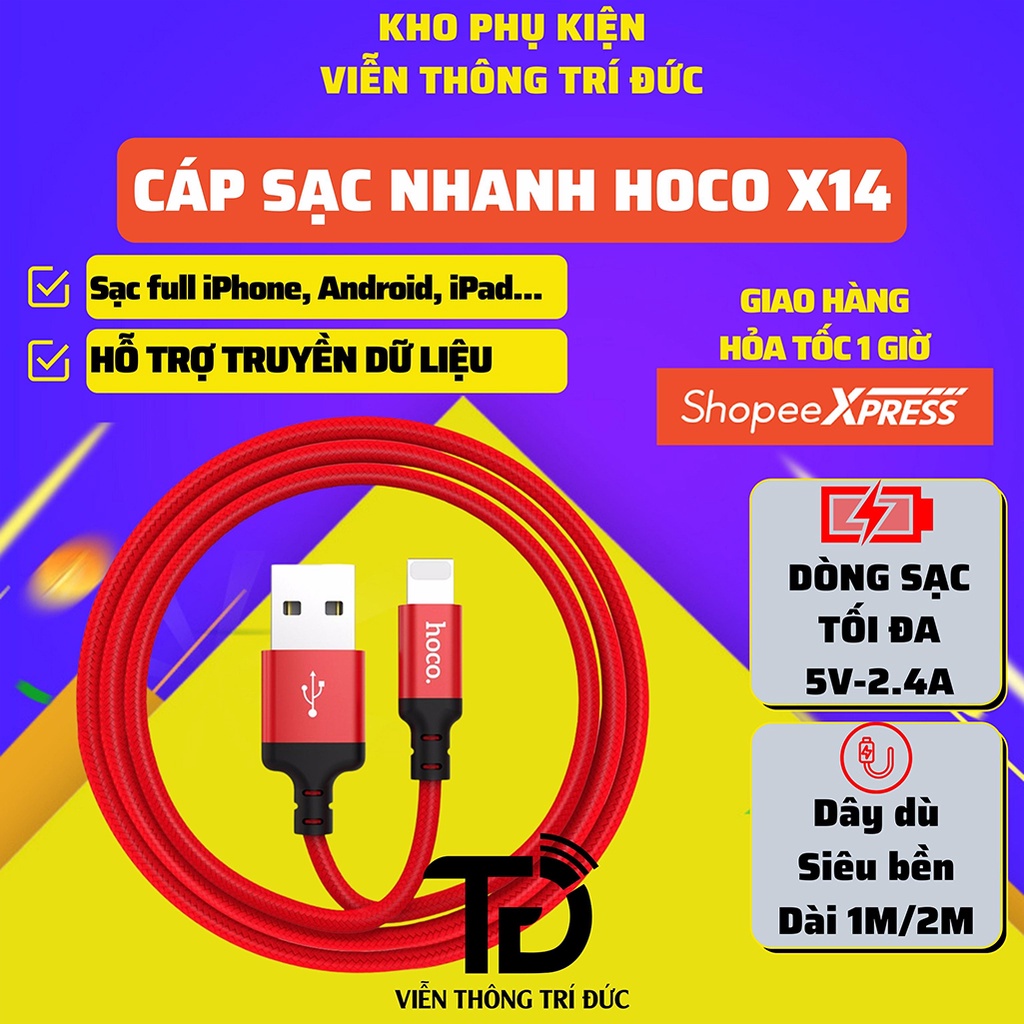 Cáp Sạc Nhanh Hoco X14 Dây Dù Siêu Bền, Hoco X37 Giá Rẻ, Sạc Full các dòng Điện Thoại, Truyền Tải Dữ Liệu tốt, Giá rẻ