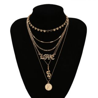 Set dây chuyền choker tim love