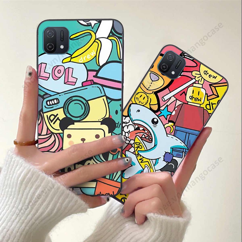 Ốp lưng điện thoại Oppo A16k drew, kaws, bape cao cấp, vỏ ốp rẻ đẹp