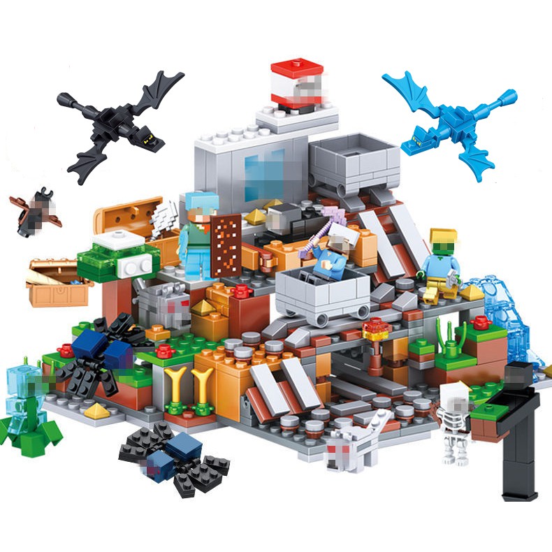 💖QUÀ TẶNG CHẤT💖Lego Minecraft Hang Động Trên Đỉnh Núi Tuyết💖Chuỗi Lego Minecraft MyWorld