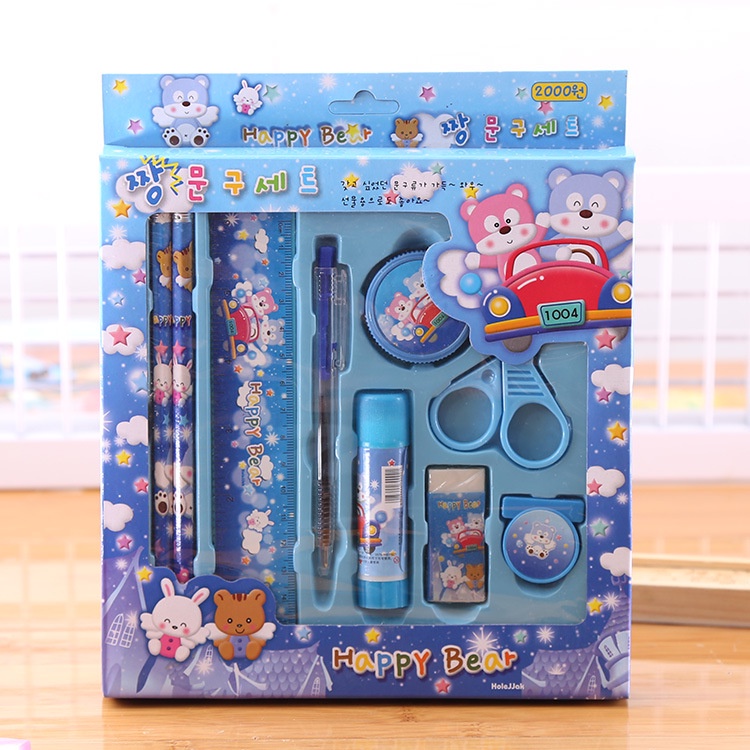 Set dụng cụ học tập 9 món cho bé trai bé gái Yoota Baby xinh xắn