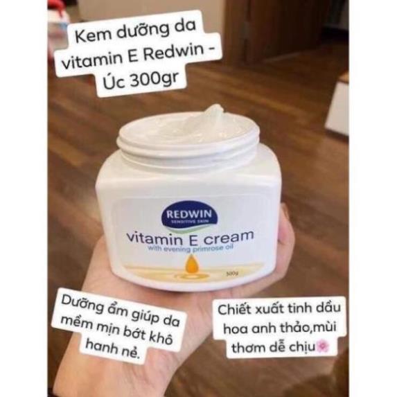 Kem dưỡng ẩm vitamin e cream  làm trắng da mặt và body Redwin Vitamin E Cream, 300ml