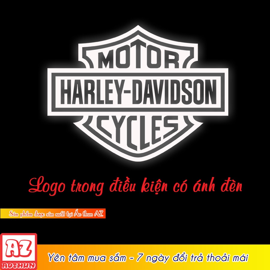 Áo thun nam nữ in logo harley davidson motor phản quang độc đáo M3091