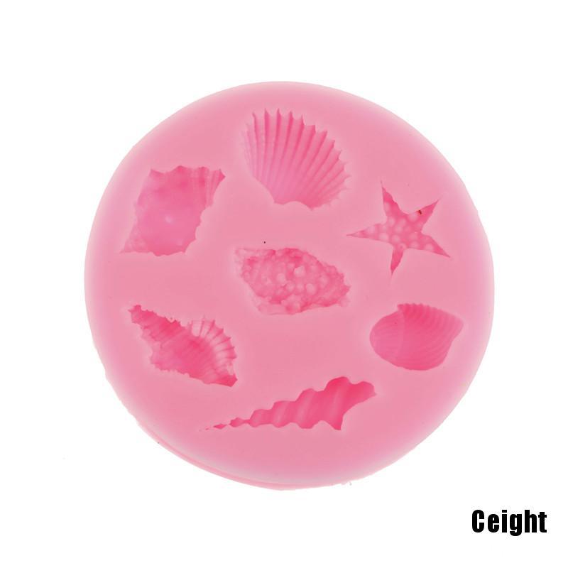 Khuôn Silicone Tạo Hình Làm Bánh Kẹo Hình Vỏ Sò / Sao Biển 3D