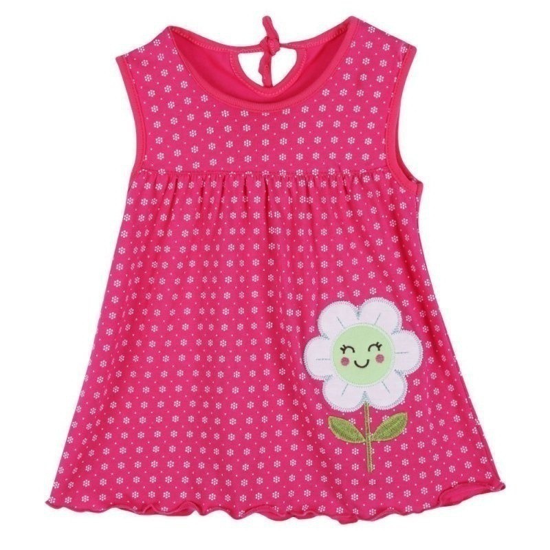 Đầm cotton không tay nhiều họa tiết xinh xắn cho bé gái