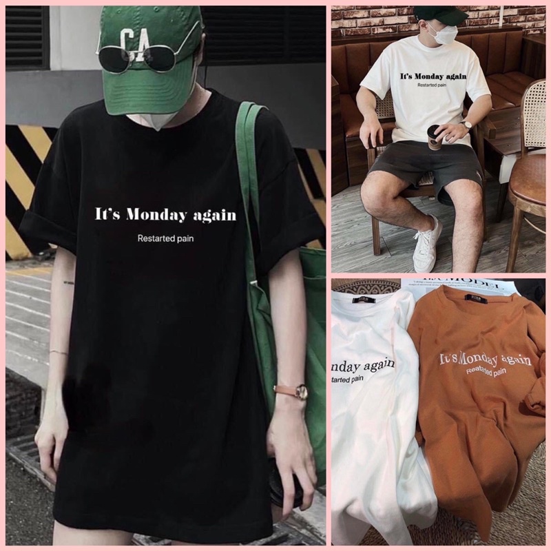 Áo Thun It Monday  Nữ Trend - Phông Dáng Rộng Tay Lỡ Unisex Vintage Phong Cách Hàn Quốc