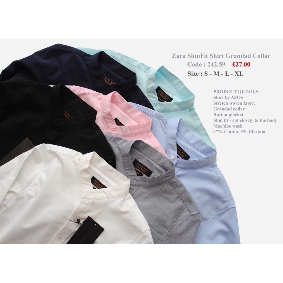 Áo sơ mi nam cổ trụ tay dài vải kate lụa cao cấp nhiều màu ít nhăn - LZ FASHION - STT002 | BigBuy360 - bigbuy360.vn