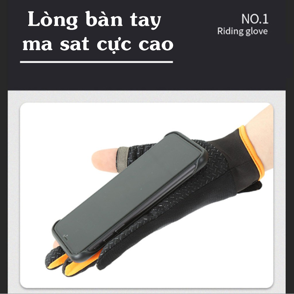 Găng tay xe máy chống nắng hở 2 ngón Sports Bụi Store - Chống trượt, cảm ứng điện thoại dễ dàng