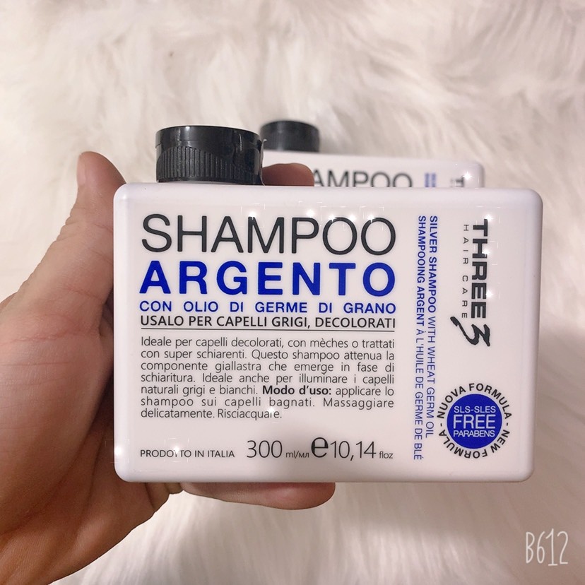 Dầu gội khử ánh vàng Faipa Three 3 Argento Shampoo 300ml Ý