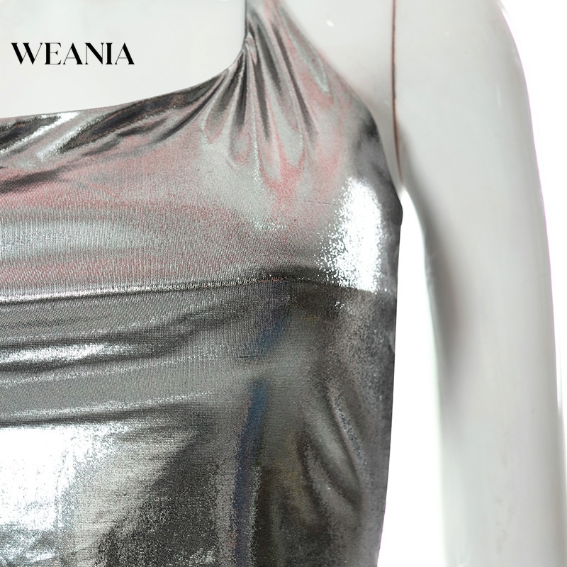 Áo Tank Top Hai Dây Đính Kim Tuyến Lấp Lánh Quyến Rũ Cho Nữ