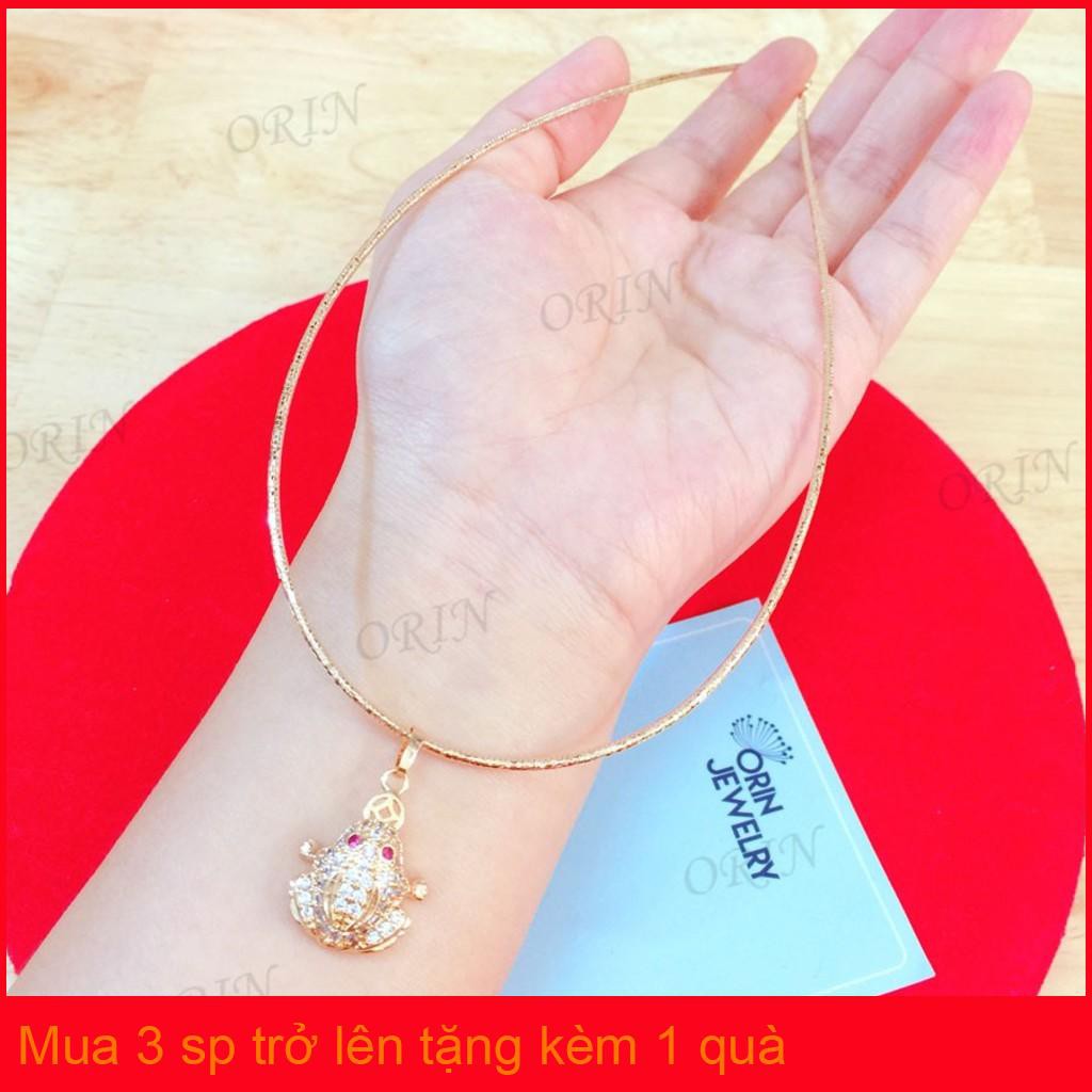 Kiềng đeo cổ nữ dạng kiềng dẻo mặt cóc đính đá ngậm tiền cao cấp Orin D3331 đẳng cấp