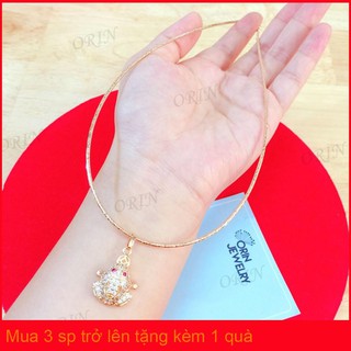 Kiềng đeo cổ nữ dạng kiềng dẻo mặt cóc đính đá ngậm tiền cao cấp Orin D3331 đẳng cấp