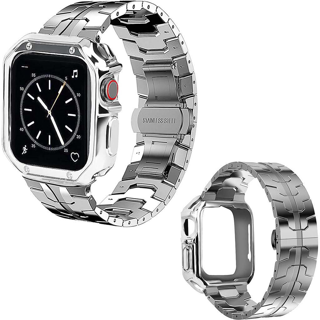 Dây Đeo Bằng Thép Không Gỉ Nâng Cấp Cho iWatch Series 7 6 54 32 1 45 / 44 / 42mm 41 / 40 / 38mm