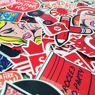 Red Stickers - Hình dán chủ đề Màu Đỏ