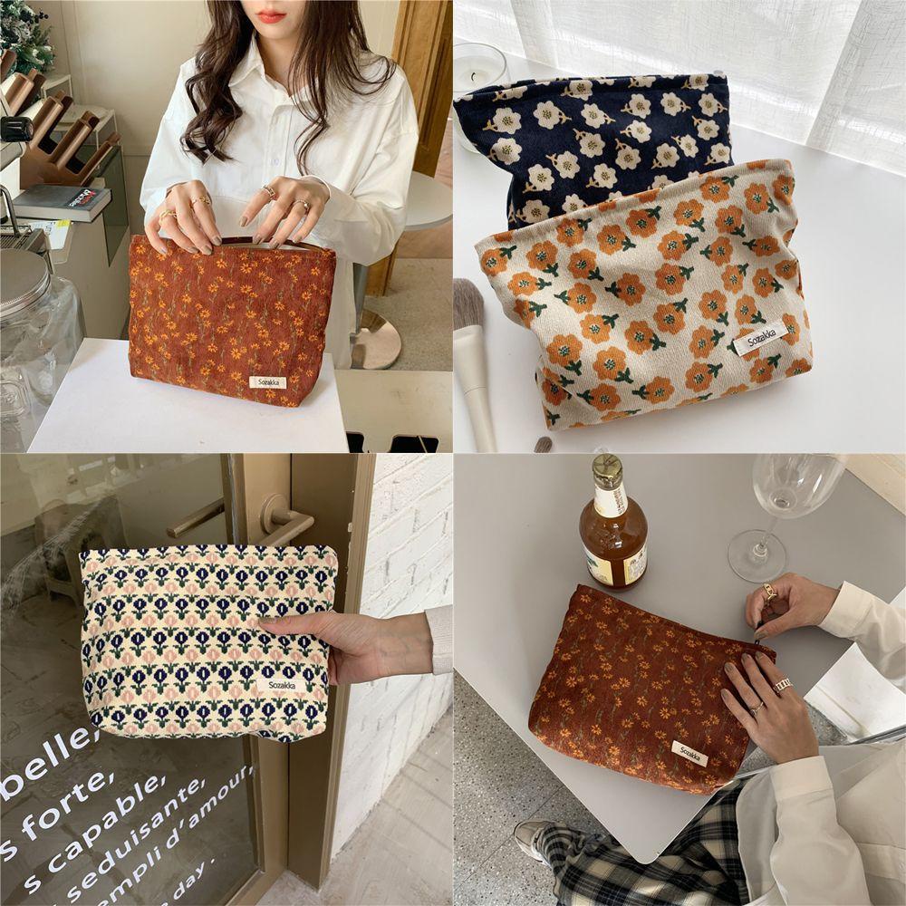 NIUYOU Túi Đựng Mỹ Phẩm Bằng Vải Cotton Sức Chứa Lớn Tiện Dụng Cho Nữ Ốp