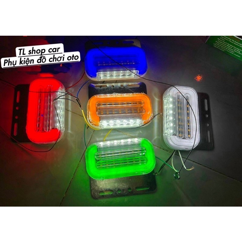 Đèn LED ốp sườn chữ C , đèn hông soi lốp xe tải nháy đuổi 12v-24v