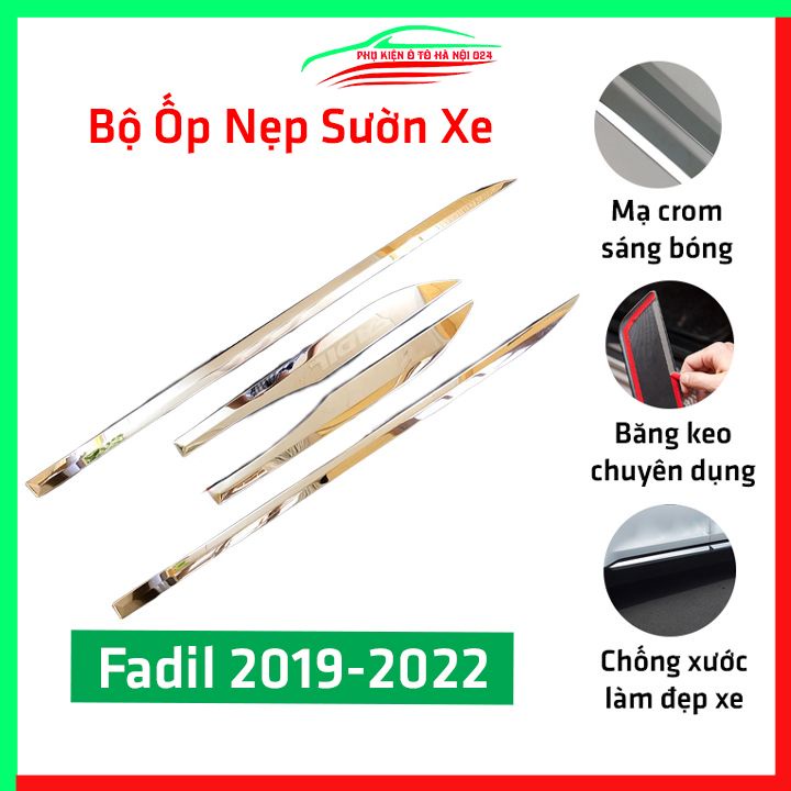 Bộ ốp nẹp sườn Fadil 2019-2022 mạ crom trang trí làm đẹp xe