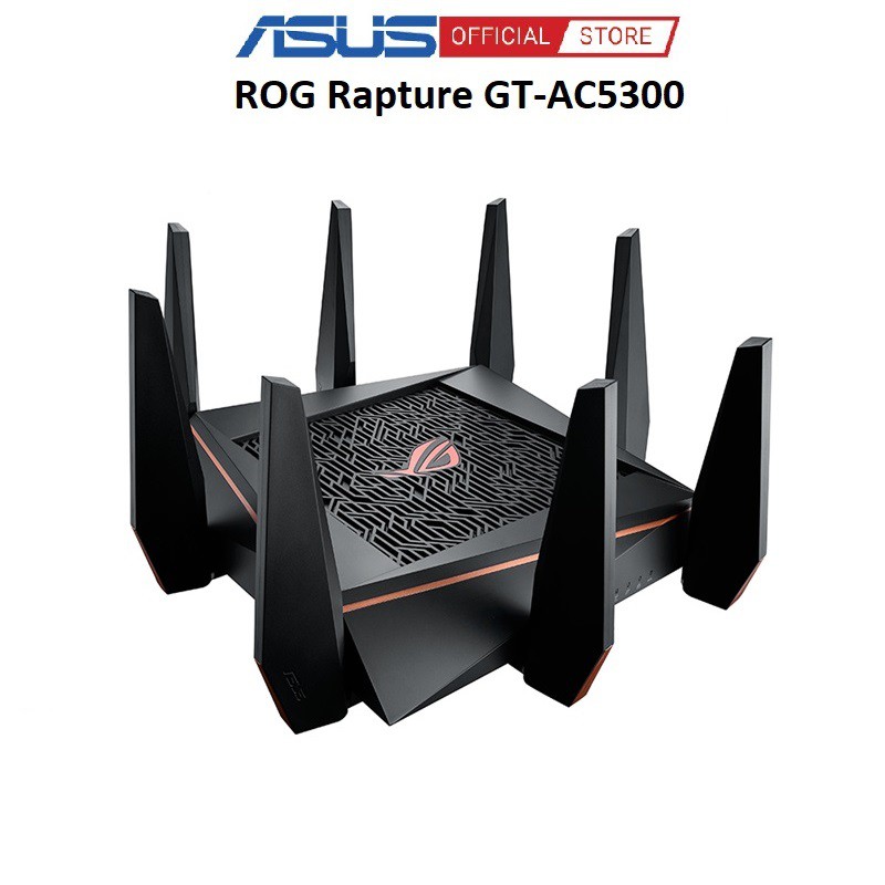 ASUS ROG Rapture GT-AC5300 (Gaming Router) AC5300 WTFast, AiMesh 360 WIFI Mesh, 3 băng tần, chipset Broadcom, AiProtecti