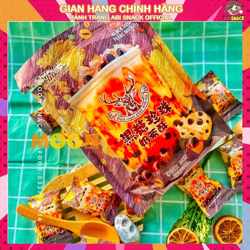 Bánh trà sữa trân châu đường đen hot tiktok gói lớn 208g hàng độc quyền