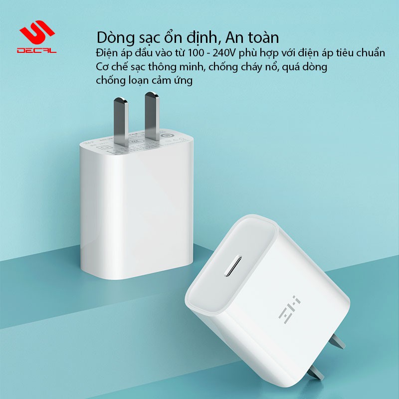 Bộ sạc nhanh PD3.0 20W / 30W ZMI, Hỗ trợ sạc iPhone 12 / 11 / 8p / iPad, Macbook / Máy tính xách tay, điện thoại