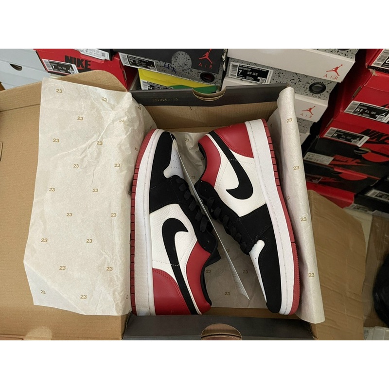 giày Air Jordan 1 low Black toe đen đỏ | Hàng cao cấp