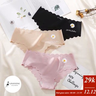 Quần lót su hoa cúc đáy cotton kháng khuẩn viền sóng cách điệu không lộ viền siêu hot 2020 Q195