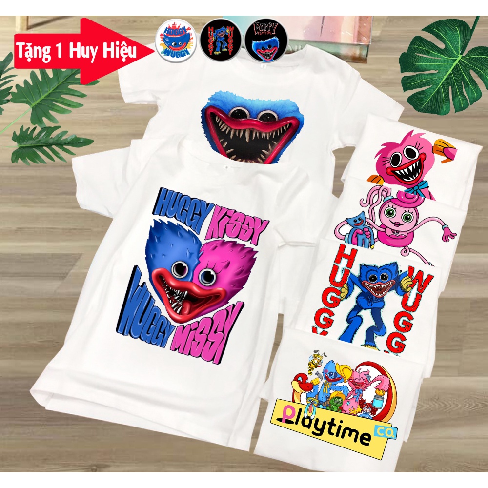 Áo Thun Poppy Playtime Huggy Wuggy cho bé nhiều Mẫu tặng 1 bộ nhãn vở hoặc 1 huy hiệu