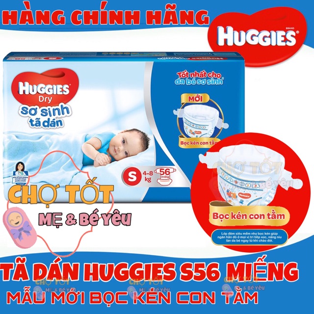 [1 TẶNG 1][MẪU MỚI]TÃ DÁN HUGGIES S56 DƯỚI 7KG