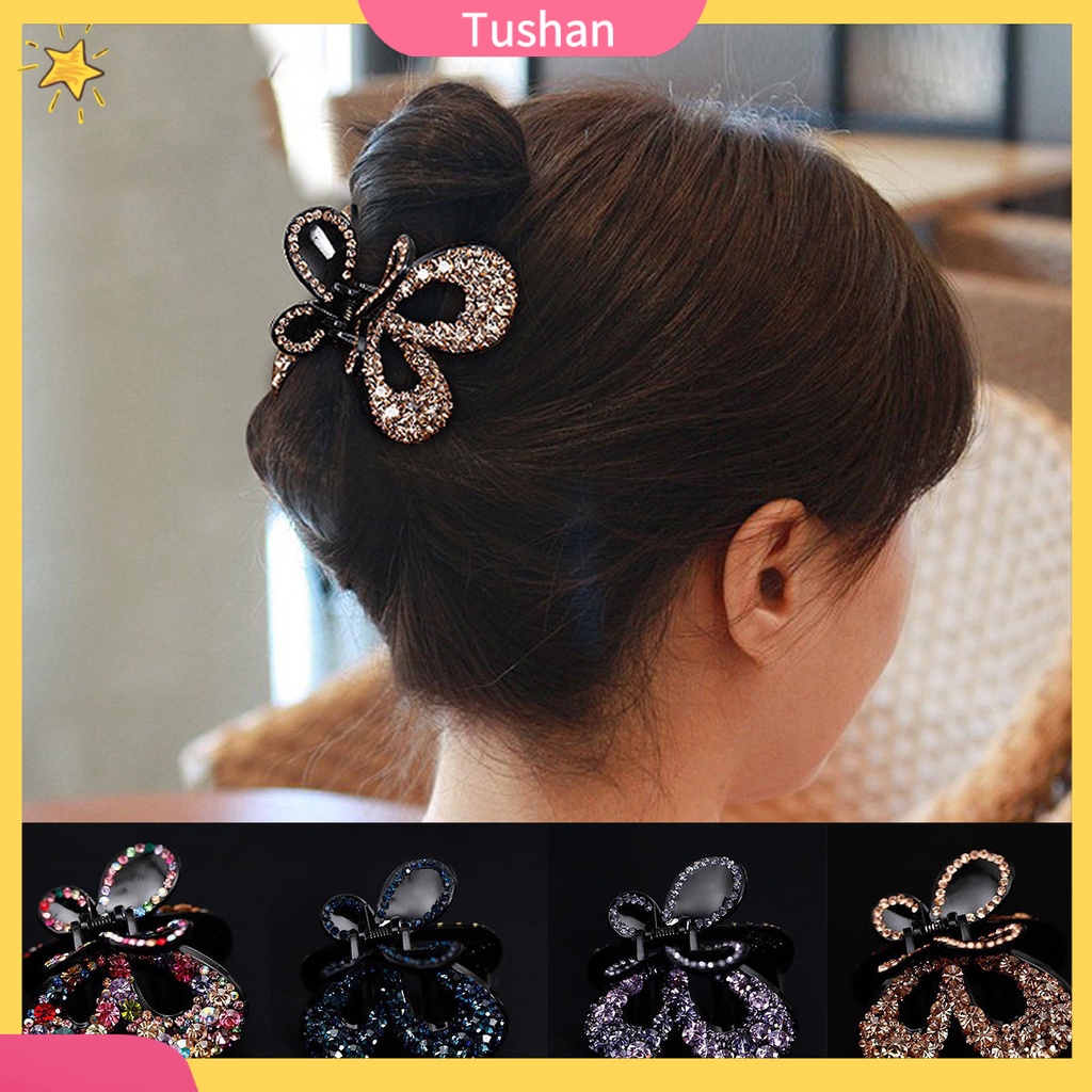 Kẹp tóc hình bướm đính đá sang trọng cho nữ