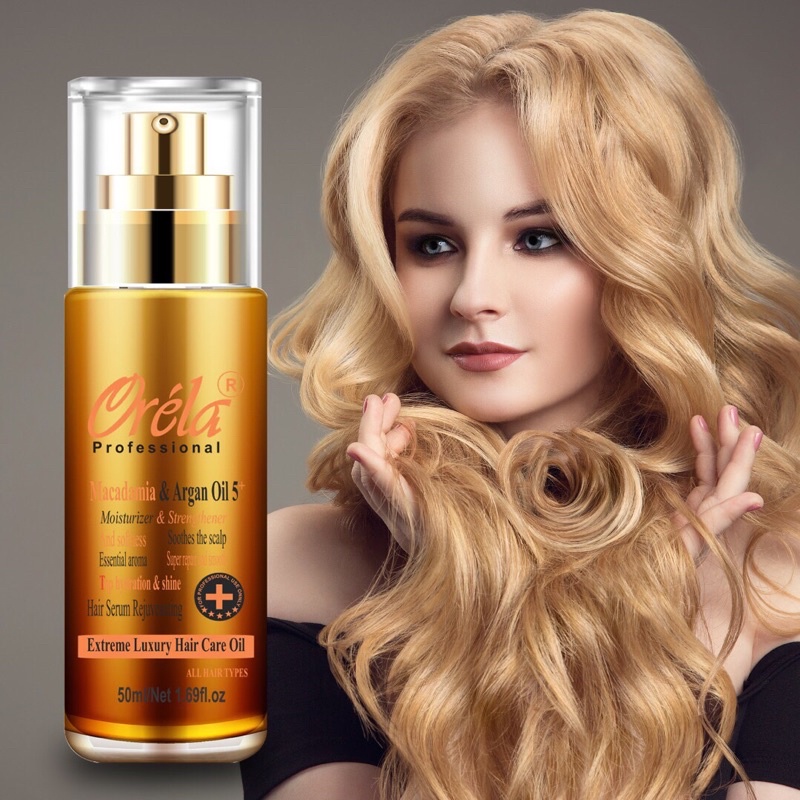 Serum Tinh dầu dưỡng tóc UỐN NHUỘM , TÓC KHÔ SƠ Macadamia & Argan Oil 5+ ORÉLA (50ml)- CHÍNH HÃNG