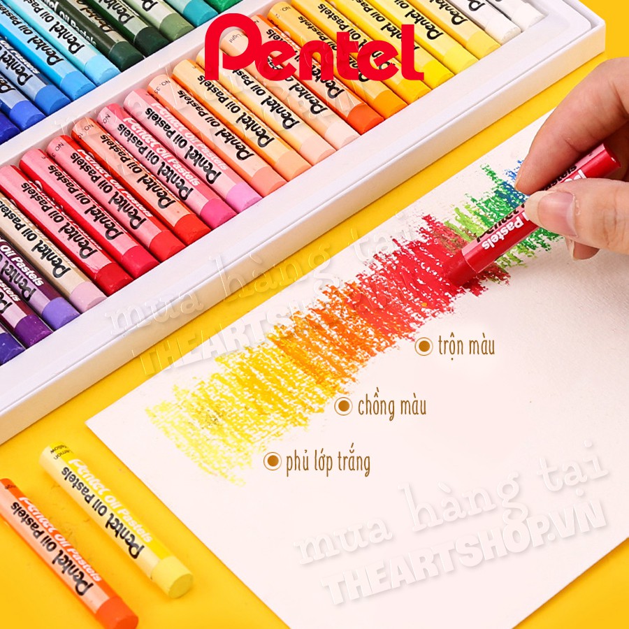 THEARTSHOP Bộ màu sáp dầu PENTEL 16/25/36/50 màu - PENTEL Arts Oil Pastels Set