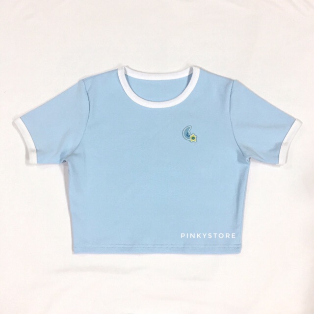 Áo croptop trăng xanh