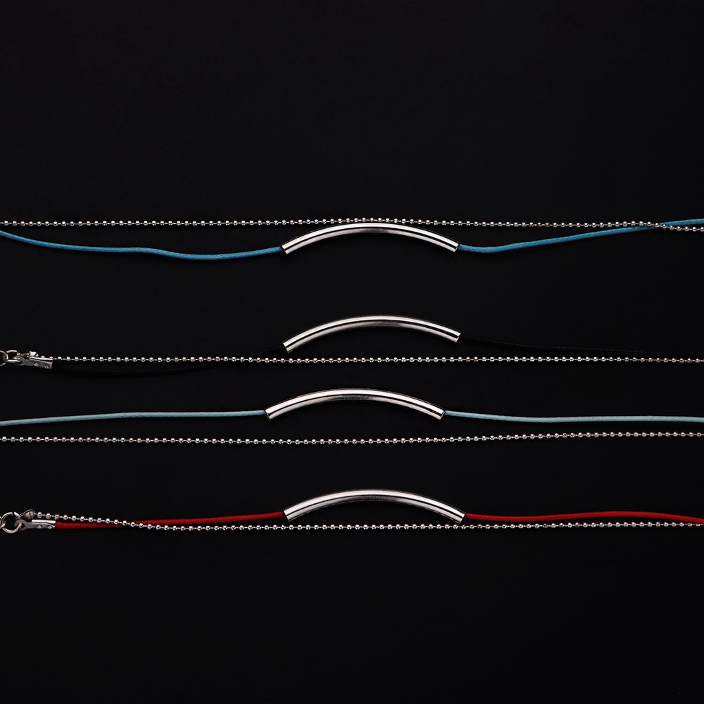 Vòng Đeo Tay Hai Lớp Xâu Hạt Đồng Cong Cá Tính Dành Cho Nữ