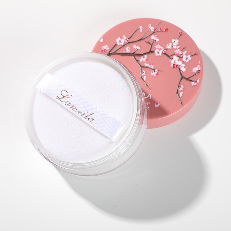 Phấn phủ bột kiểm soát dầu Lameila Sakura siêu mịn, Phấn phủ nội địa Trung dạng bột cánh hoa Lameila Gather Beauty