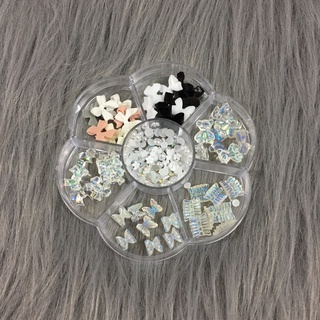 Set charm gắn móng tay mix dạng hũ tròn
